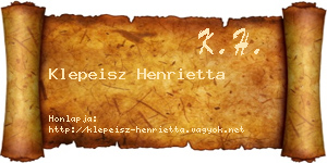 Klepeisz Henrietta névjegykártya